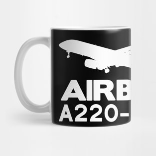 Airbus A220-300 Silhouette Print (White) Mug